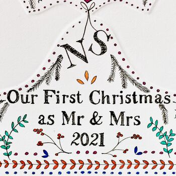 Personalised First Christmas As A Married Couple Art, 4 of 5