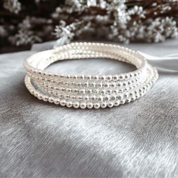 Sterling Silver Beaded Stacking Bracelets, 5 of 9