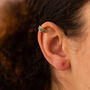 Emerald And Rainbow Gold Plated Ear Cuffs, thumbnail 1 of 7