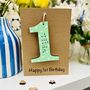 Personalised 1st Birthday No. One Wooden Keepsake Card, thumbnail 1 of 11