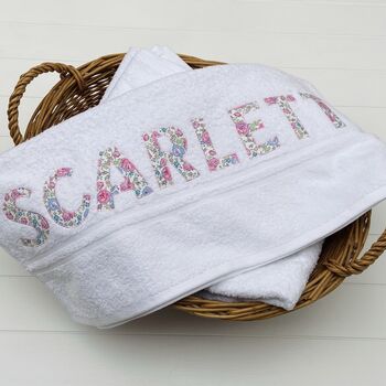 Personalised Bath Towels With Appliqued Letters, 2 of 9