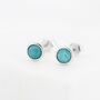 Sterling Silver Rose Cut Amazonite Stud Earrings, thumbnail 1 of 12