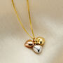 Mixed 9ct Gold Heart Charm Necklace, thumbnail 1 of 5
