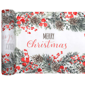 Merry Christmas Red Table Runner Two.5m, 2 of 2