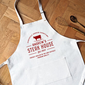 Personalised Steakhouse Apron BBQ Steak Lover Gift, 3 of 5