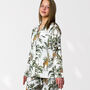 Giraffe And Leopard Print 100% Cotton Ladies Pyjamas In White, thumbnail 3 of 10