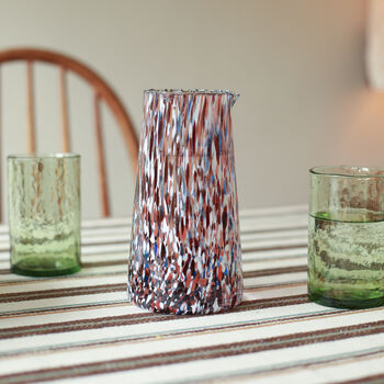 Stunning Mouth Blown Colourful Glass Table Jug, 4 of 4