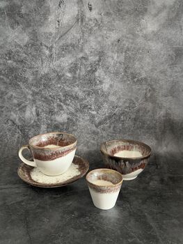 Handmade Pottery Coffee Gift Set Of Three, 6 of 10