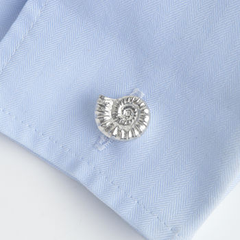 Ammonite Cufflinks, English Pewter Gifts For Men, 6 of 9