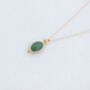 Gold Oval Dotted Gemstone Pendant Necklace, thumbnail 10 of 11