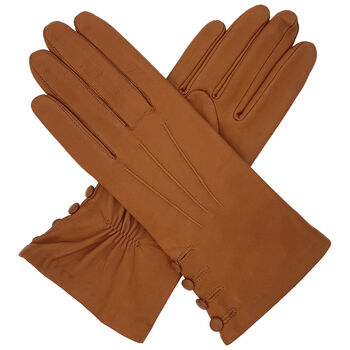 Kate. Women's Silk Lined Button Leather Gloves, 8 of 11