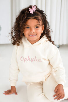 Child's Embroidered Italic Name Hoodie Jumper, 2 of 12