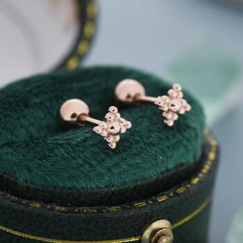 Extra Tiny Dotted Cluster Screw Back Earrings, 3 of 12