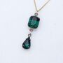 Emerald Cut Crystal Droplet Necklace, thumbnail 3 of 5