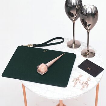 Personalised Leather Pouch Clutch Bag, 9 of 12