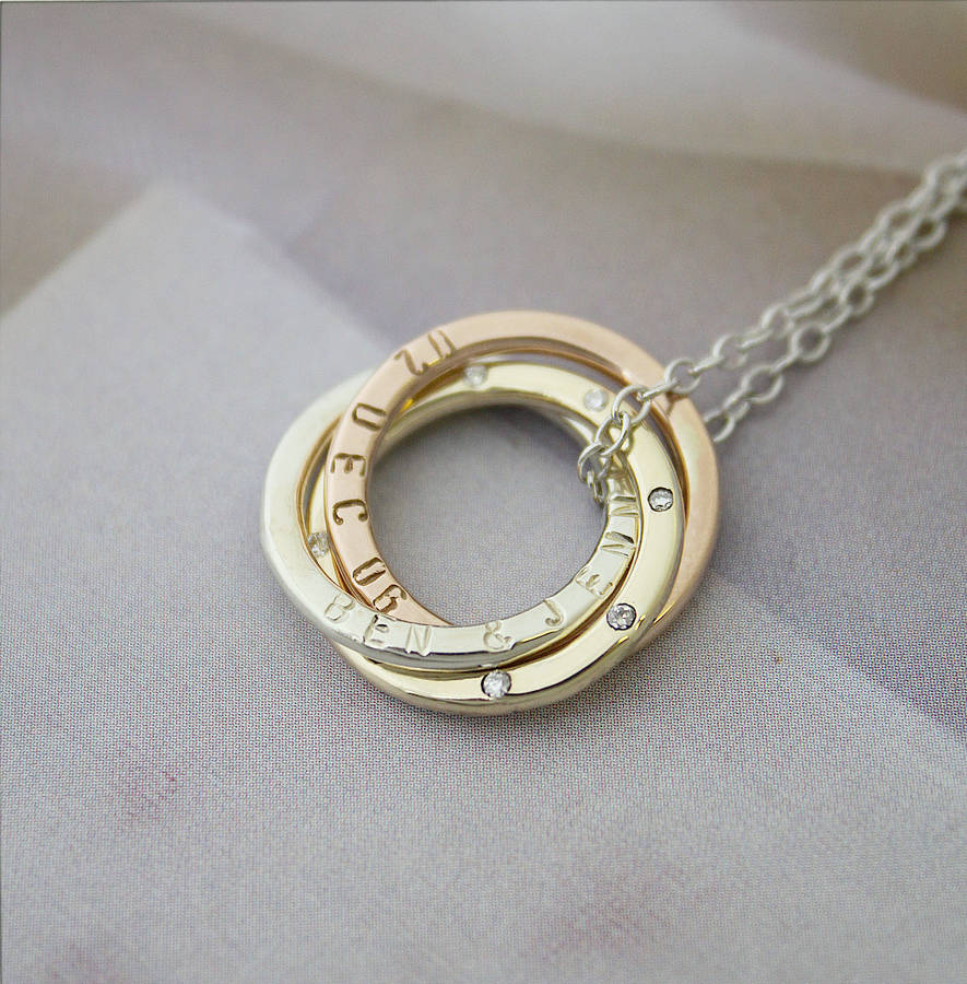 personalised 9ct gold eternity diamond necklace by posh totty designs ...