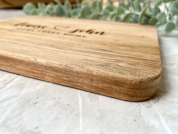 Personalised Mini Wooden Chopping Board Home Sweet Home, 2 of 3