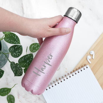 Personalised Glitter Insulated Water Bottle, 6 of 12