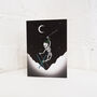 Skiing Skeleton Elf Gothic Christmas Card, thumbnail 2 of 3