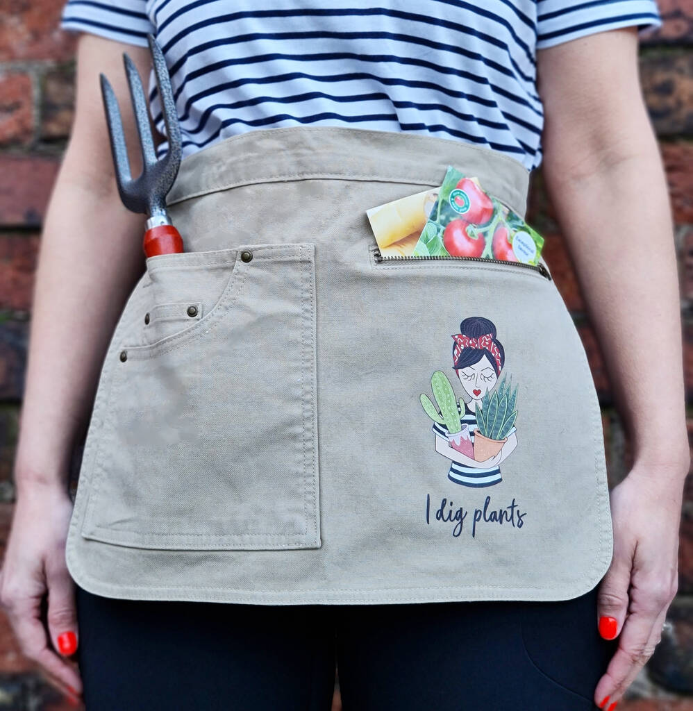 Personalised Plant Lady Hip Gardening Apron, 1 of 5