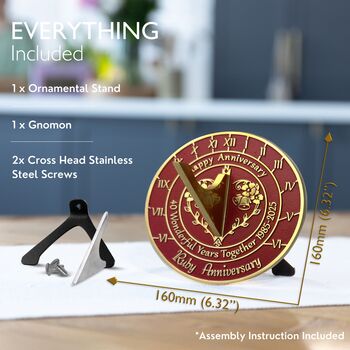 35th Coral Anniversary Sundial Gift Celebration Present, 3 of 5