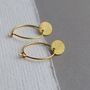 Brushed Gold Plated Sterling Silver Disc Hoops, thumbnail 7 of 7
