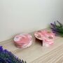 Set Of Four Pink Coasters And Holder, thumbnail 7 of 8