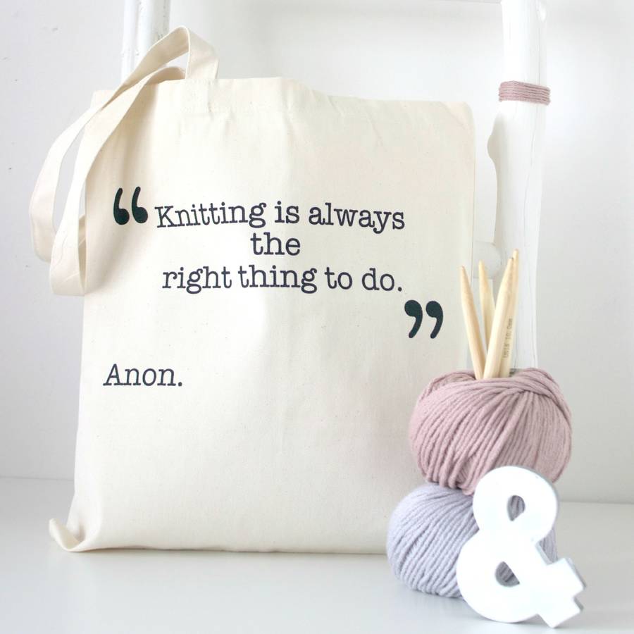Gift For Knitters Funny Knitting Bag By Kelly Connor Designs
