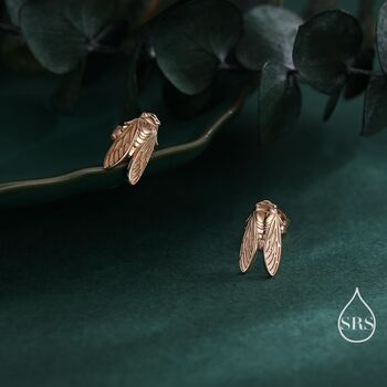 Sterling Silver Cicada Stud Earrings, 7 of 12