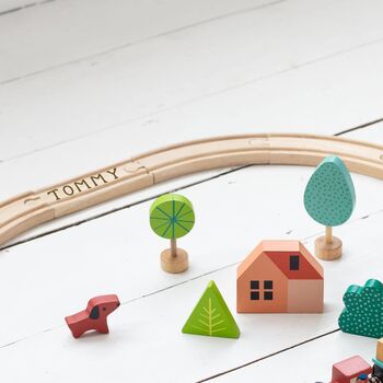 Personalised Wooden My First Train Set Toy, 3 of 5