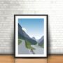 The Winding Climb Cycling Landscape Art Print, thumbnail 1 of 3