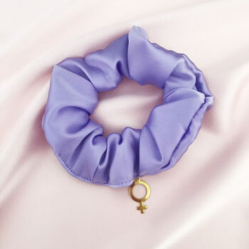 Silk Scrunchie With Brass Venus Charm, 2 of 6