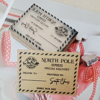 North Pole Express Delivery Rubber Stamp, 4 of 7