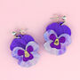 Purple Viola Earrings, thumbnail 2 of 7