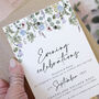 Periwinkle Foliage Wedding Evening Invitation, thumbnail 1 of 3