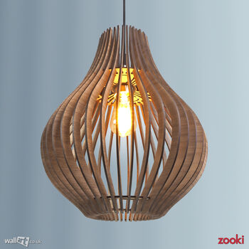Zooki Nine 'Sol' Wooden Pendant Light, 4 of 8