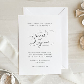 Romantic Script Wedding Invitation, 2 of 6