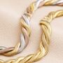 Gold Stainless Steel Chunky Triple Snake Chain Bracelet, thumbnail 2 of 3