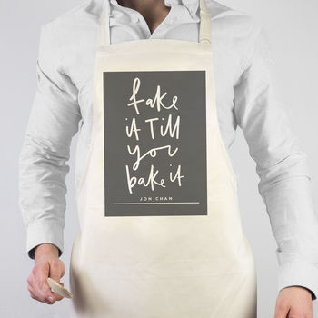 Fake It Till You Bake It Personalised Apron, 4 of 4