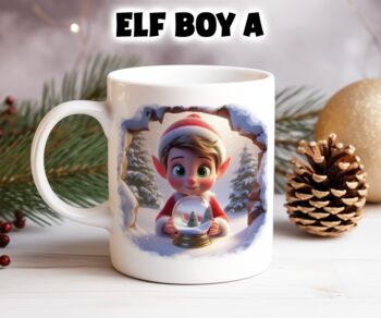 Personalised Christmas Elf Breakout Gift Mug, 3 of 6