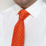 Men's Square End Knitted Tie With Dots | Orange, thumbnail 5 of 5