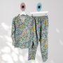 Pale Blue Floral 100% Cotton Ladies Pyjamas, thumbnail 1 of 2