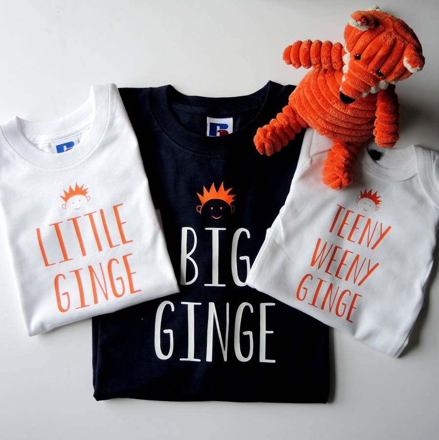 Personalised Father, Son And Baby Ginger T Shirts, 1 of 5