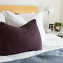 Hand Knit Pebble Stitch Cushion In Aubergine, thumbnail 5 of 6