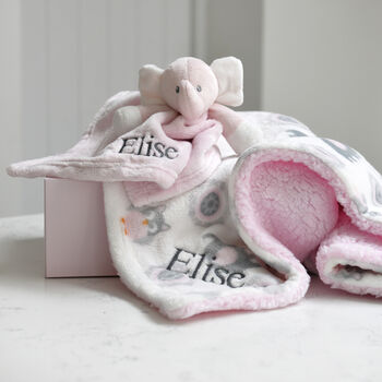 Personalised Pink Blanket And Comforter Set, 8 of 10