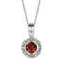 Birthstone And Diamond Halo Pendant Necklace, thumbnail 2 of 8