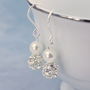 Glitterball And Pearl Earrings, thumbnail 3 of 7