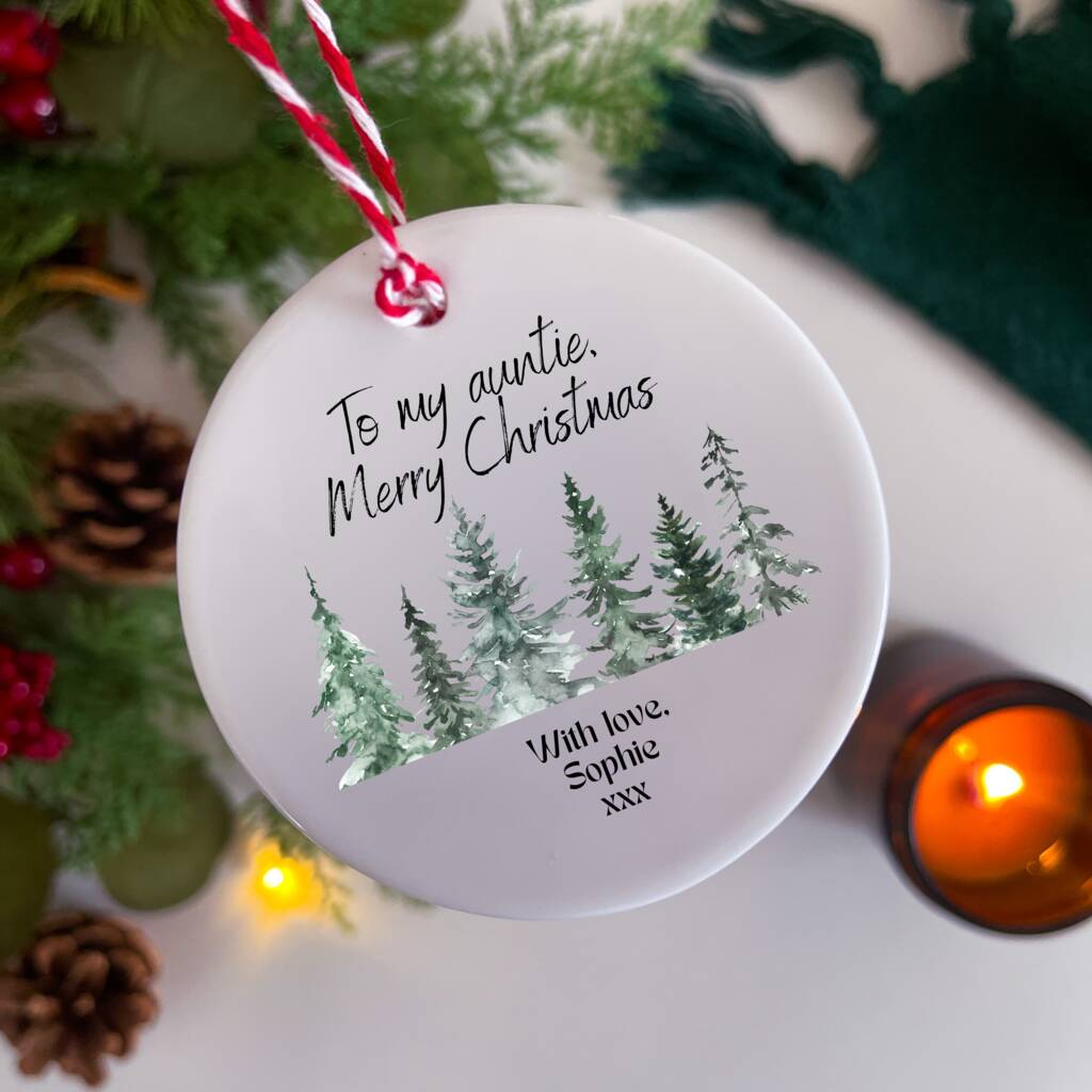 Personalised Auntie Merry Christmas Ornament, 1 of 2