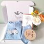Whale New Baby Boy Sleepsuit Gift Set, thumbnail 1 of 7