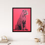 Watermelon Pink Cheetah Animal Bold Wall Art Print, thumbnail 4 of 6